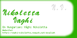 nikoletta vaghi business card