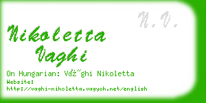 nikoletta vaghi business card